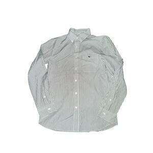 Vineyard Vines Stretch Poplin Stripe Shirt Men's Size S Green White L/S Pocket